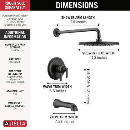 Delta T17445 - shower specs