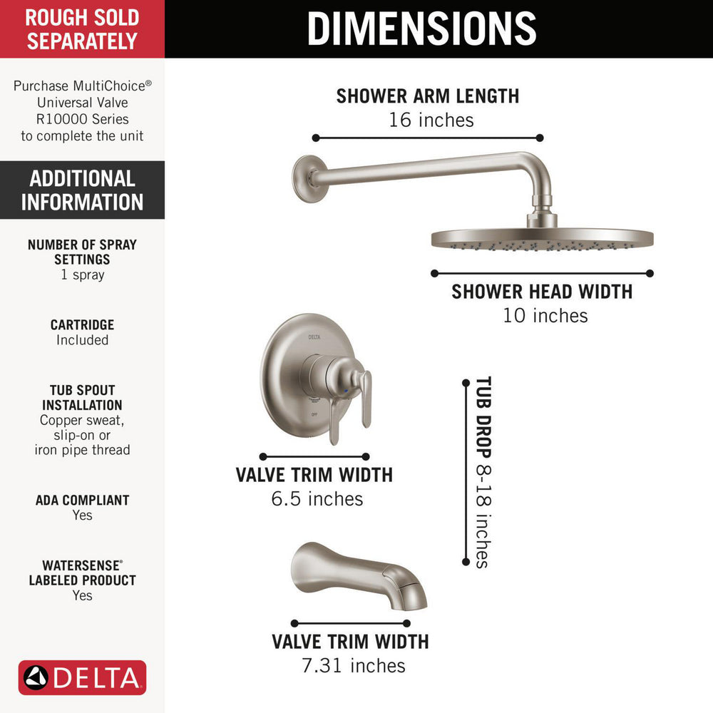 Delta T17445 Bonacci 17 Series Tub Shower Trim