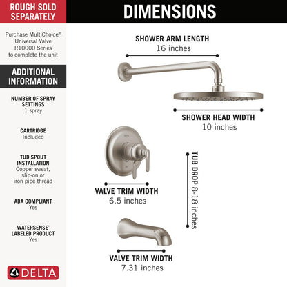 Delta T17445 Bonacci 17 Series Tub Shower Trim