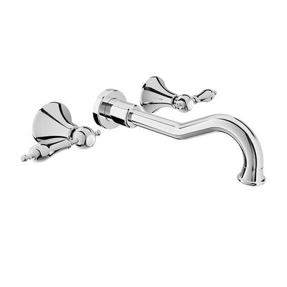 Baril Ralph B18 Two Handles Wall-Mounted Lavatory Faucet Trim, Drain Not Included - Polished Chrome
