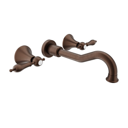 Baril Ralph B18 Two Handles Wall-Mounted Lavatory Faucet Trim, Drain Not Included - Venetian Bronze