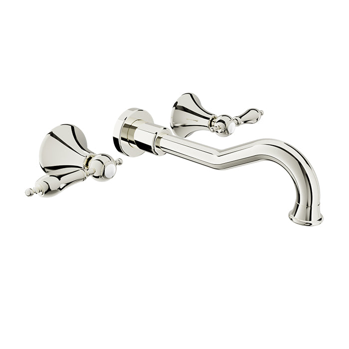 Baril Ralph B18 Two Handles Wall-Mounted Lavatory Faucet Trim, Drain Not Included - Polished Nickel