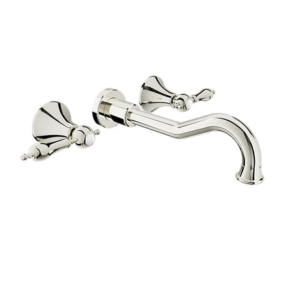 Baril Ralph B18 Two Handles Wall-Mounted Lavatory Faucet Trim, Drain Not Included - Polished Nickel