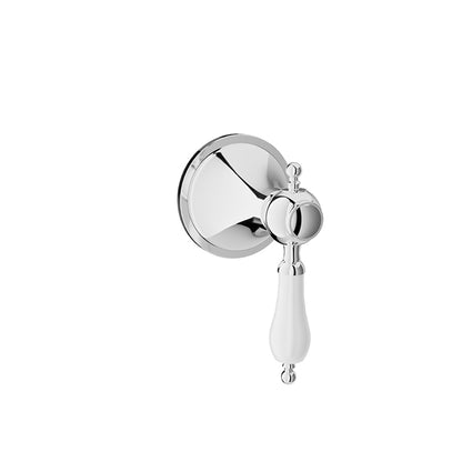 Baril Ralph B18 Diverter / Stop Valve Trim - Polished Chrome / White