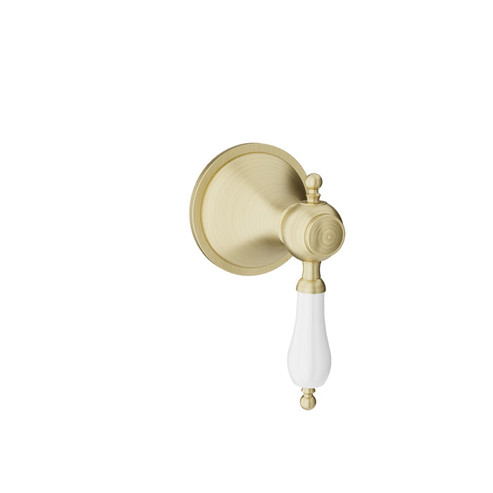 Baril Ralph B18 Diverter / Stop Valve Trim - Satin Brass / White