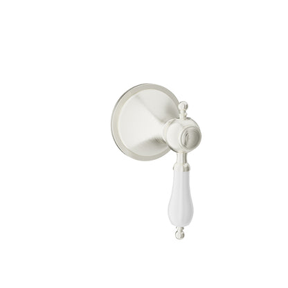 Baril Ralph B18 Diverter / Stop Valve Trim - Brushed Nickel / White