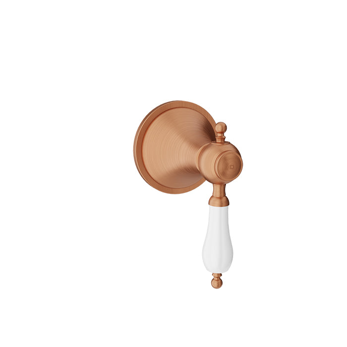 Baril Ralph B18 Diverter / Stop Valve Trim - Satin Copper / White