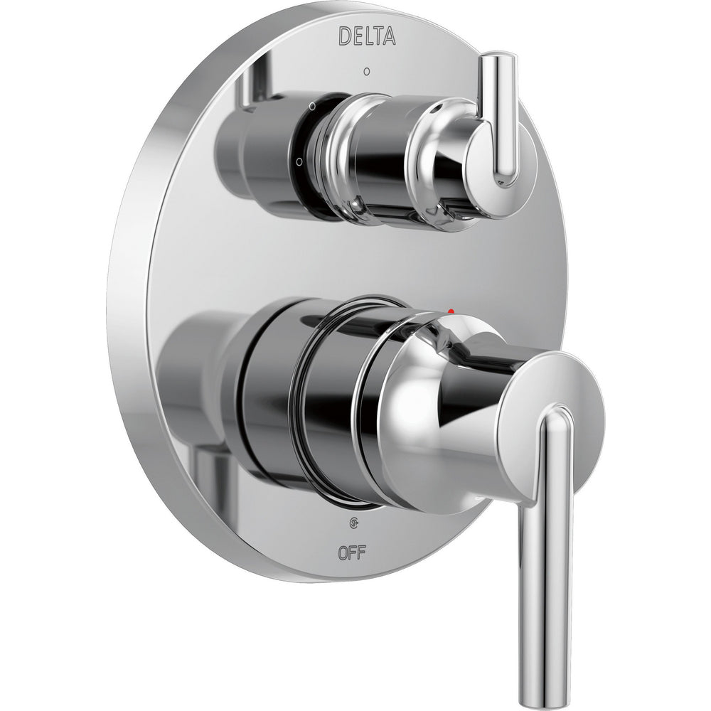 Garniture de valve Delta Contemporary Two Handle Monitor 14 Series avec inverseur intégré 3 fonctions - T24859