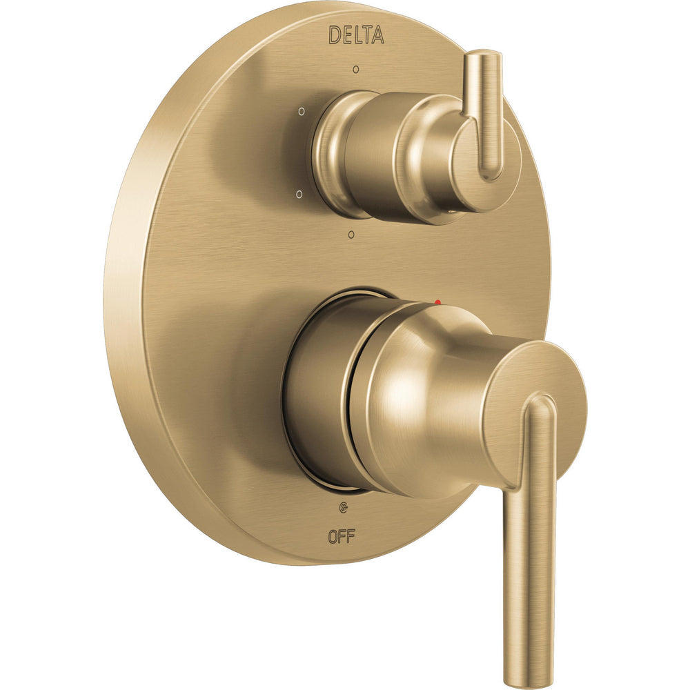 Delta Contemporary Two Handle Monitor 14 Series Garniture de valve avec inverseur intégré à 6 réglages - T24959
