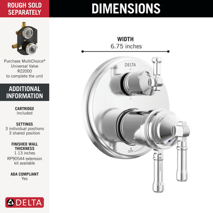 Delta T27T984 Broderick 17T Series 6-Setting Integrated Diverter Trim