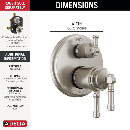 Delta T27T984 Broderick 17T Series 6-Setting Integrated Diverter Trim