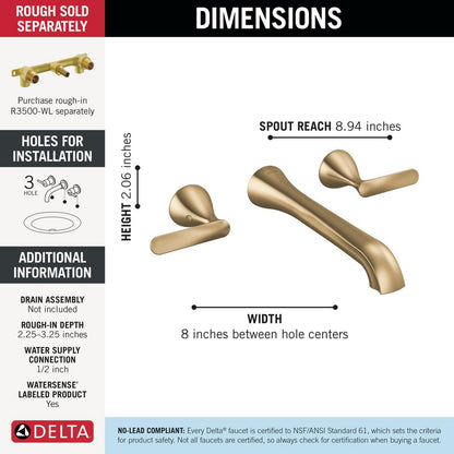 Delta T3545LF Bonacci Champagne Bronze - specifications