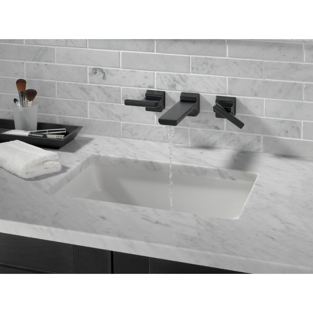 Delta T3599LF Matte Black wall-mount trim - water