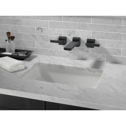 Delta T3599LF Matte Black wall-mount trim