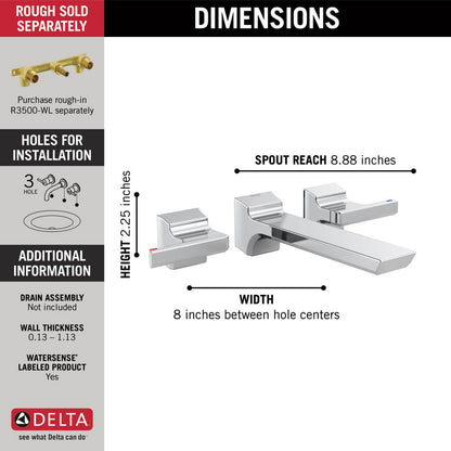 Delta T3599LF Lumicoat Chrome specifications