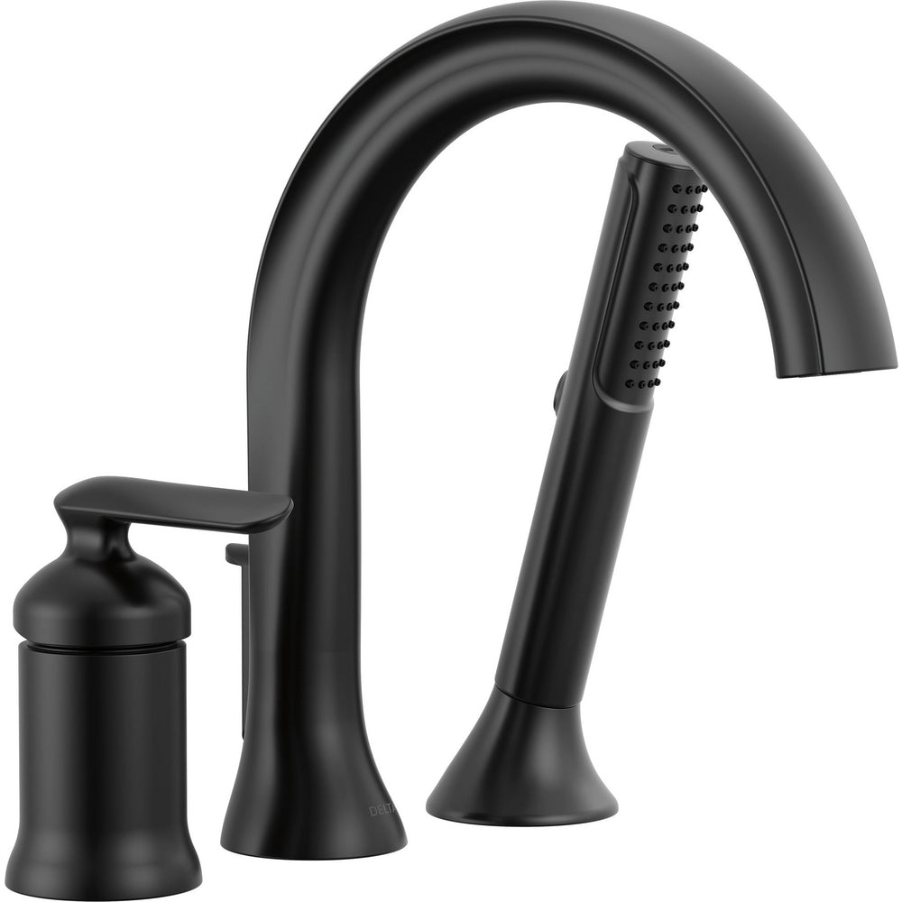 Delta T3745 Bonacci Roman Tub Trim with Hand Shower - Matte Black