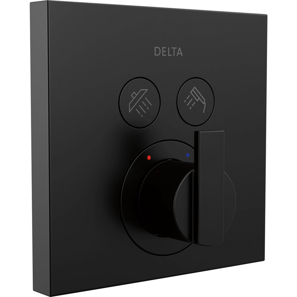 Delta T37T267 SelectChoice angular push-button shower trim Matte Black