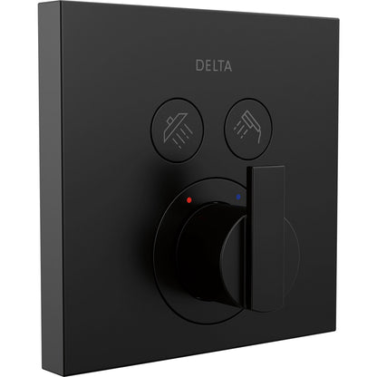 Delta T37T267 SelectChoice angular push-button shower trim Matte Black