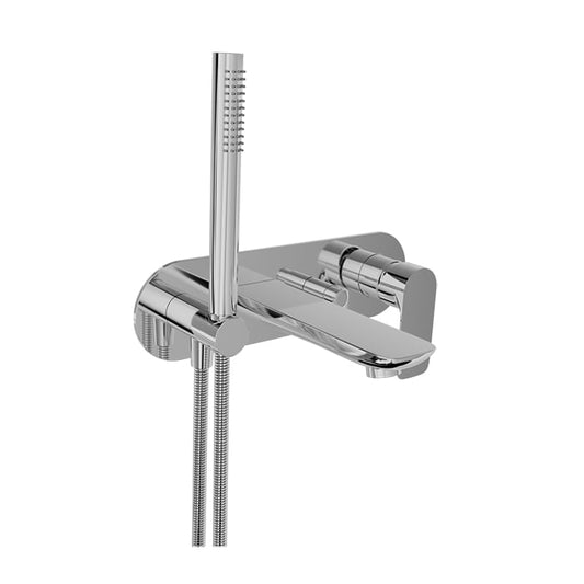 Baril Sens B45 Wall-Mounted Tub Faucet With Hand Shower Trim - Polished Chrome
