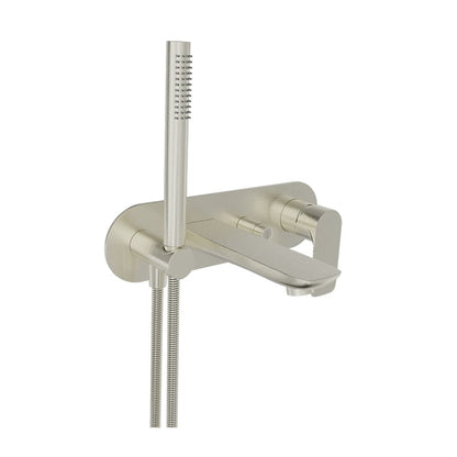 Baril Sens B45 Wall-Mounted Tub Faucet With Hand Shower Trim - Brushed Nickel