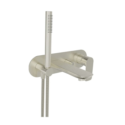 Baril Sens B45 Wall-Mounted Tub Faucet With Hand Shower Trim - Brushed Nickel