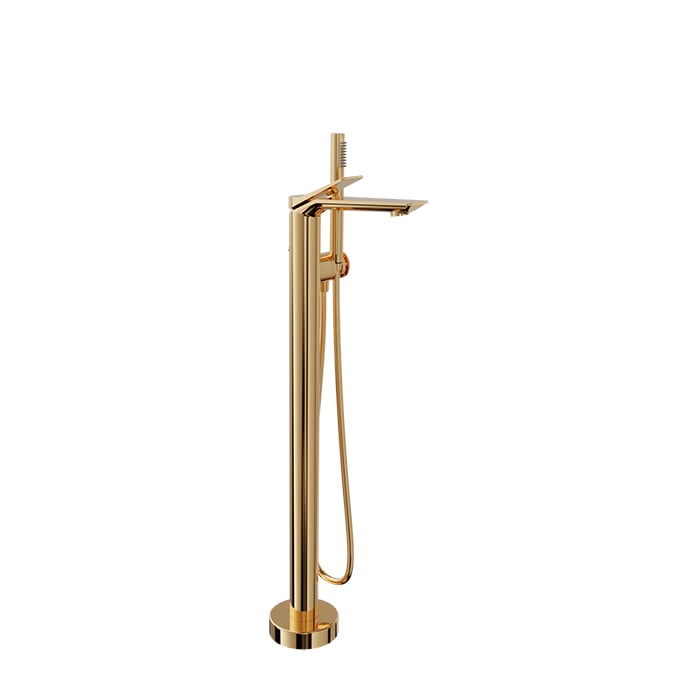 Baril Profile B46 Floor-Mounted Tub Filler With Hand Shower Trim - Gold