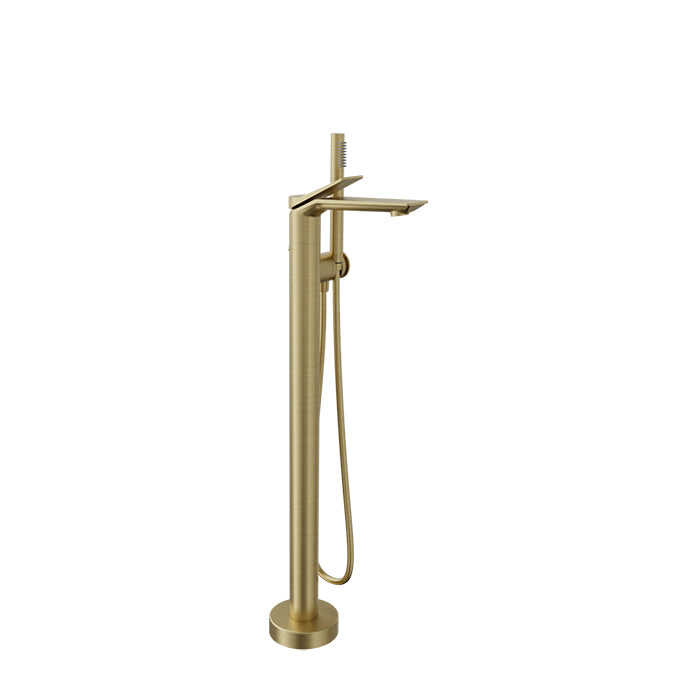 Baril Profile B46 Floor-Mounted Tub Filler With Hand Shower Trim - Satin Brass