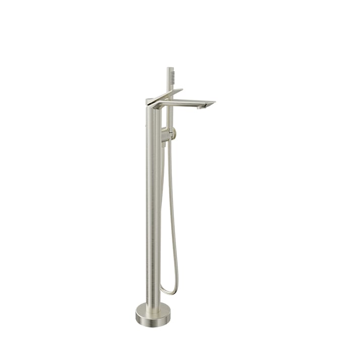 Baril Profile B46 Floor-Mounted Tub Filler With Hand Shower Trim - Brushed Nickel