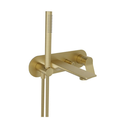 Baril Profile B46 Wall-Mounted Tub Faucet With Hand Shower Trim - Satin Brass