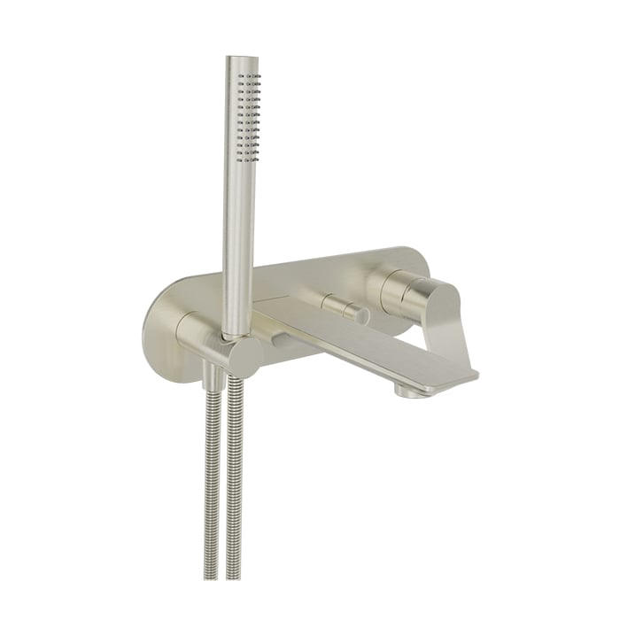 Baril Profile B46 Wall-Mounted Tub Faucet With Hand Shower Trim - Brushed Nickel