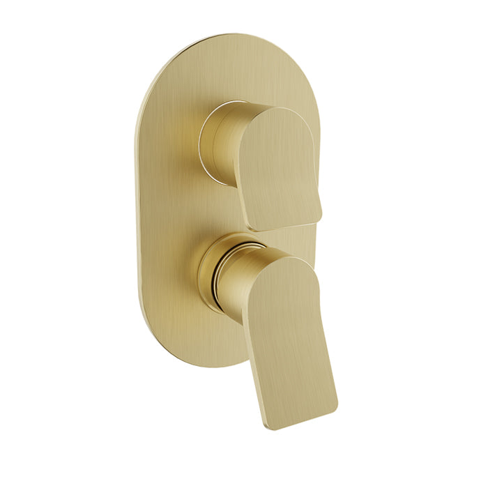 Baril Profile B46 Pressure-Balanced Shower Control Valve Trim With 2-Way Diverter - Satin Brass
