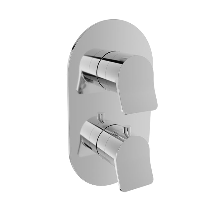 Baril Profile B46 Thermostatic Pressure-Balanced Shower Control Valve Trim With 1-Way Diverter - Polished Chrome