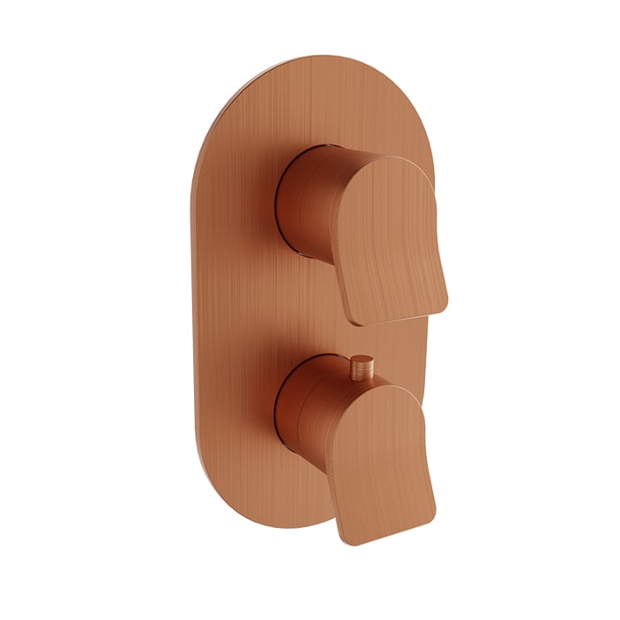 Baril Profile B46 Thermostatic Pressure-Balanced Shower Control Valve Trim With 1-Way Diverter - Satin Copper