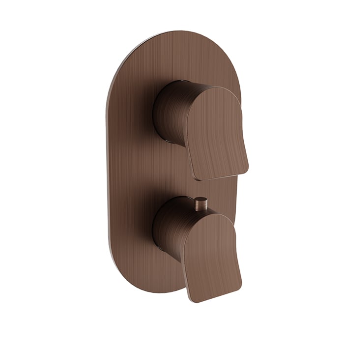 Baril Profile B46 Thermostatic Pressure-Balanced Shower Control Valve Trim With 2-Way Diverter - Venetian Bronze