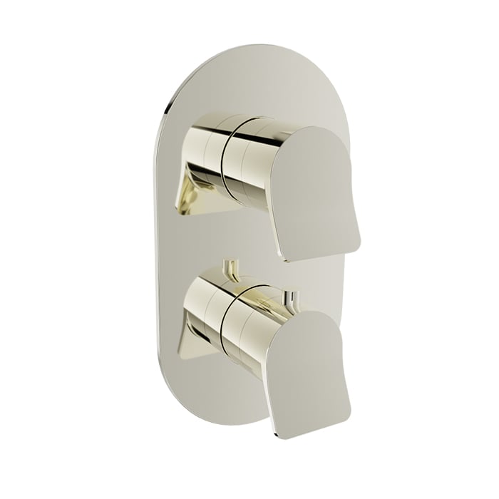 Baril Profile B46 Thermostatic Pressure-Balanced Shower Control Valve Trim With 2-Way Diverter - Polished Nickel