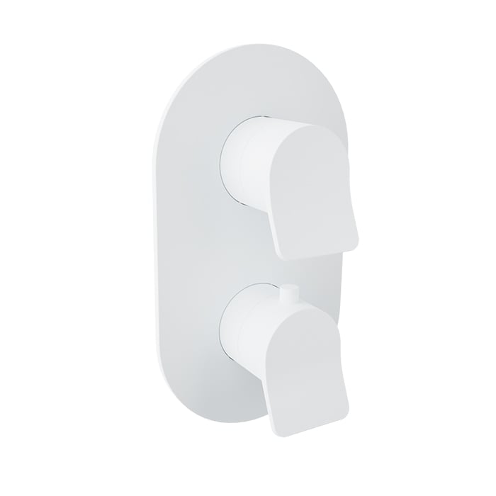Baril Profile B46 Thermostatic Pressure-Balanced Shower Control Valve Trim With 3-Way Diverter - White