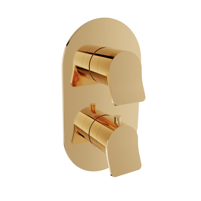 Baril Profile B46 Thermostatic Pressure-Balanced Shower Control Valve Trim With 3-Way Diverter - Gold