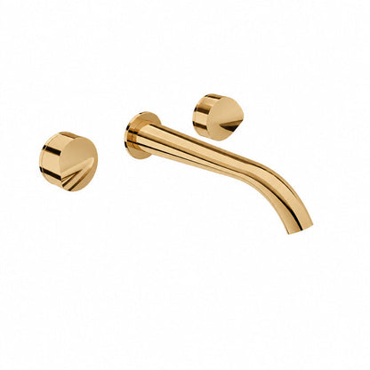 Baril Flora B47 two-handle wall-mounted lavatory faucet trim in Gold — T47-8041-00L
