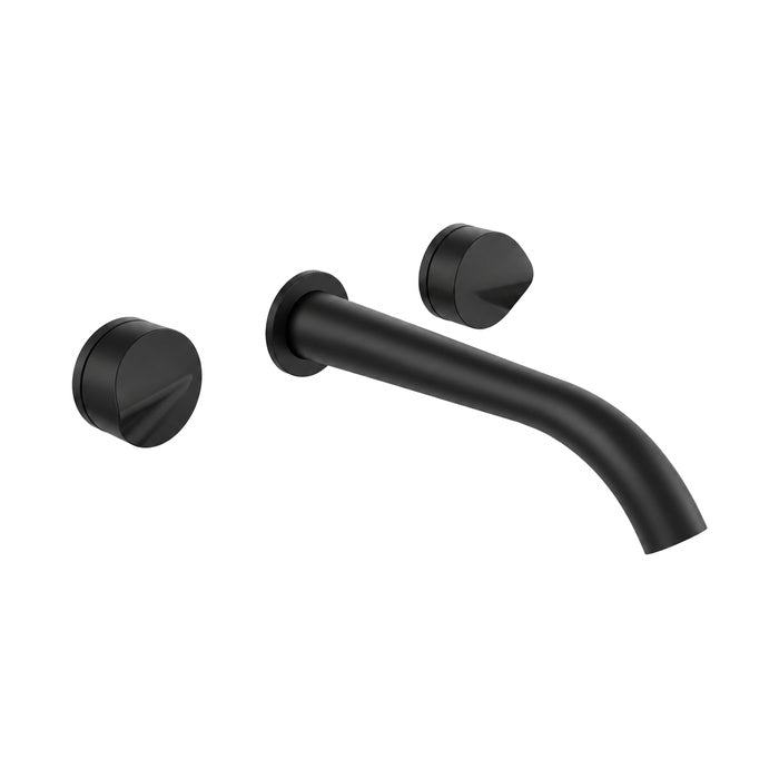 Baril Flora B47 two-handle wall-mounted lavatory faucet trim in Matte Black — T47-8041-00L