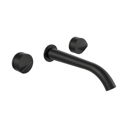 Baril Flora B47 two-handle wall-mounted lavatory faucet trim in Matte Black — T47-8041-00L