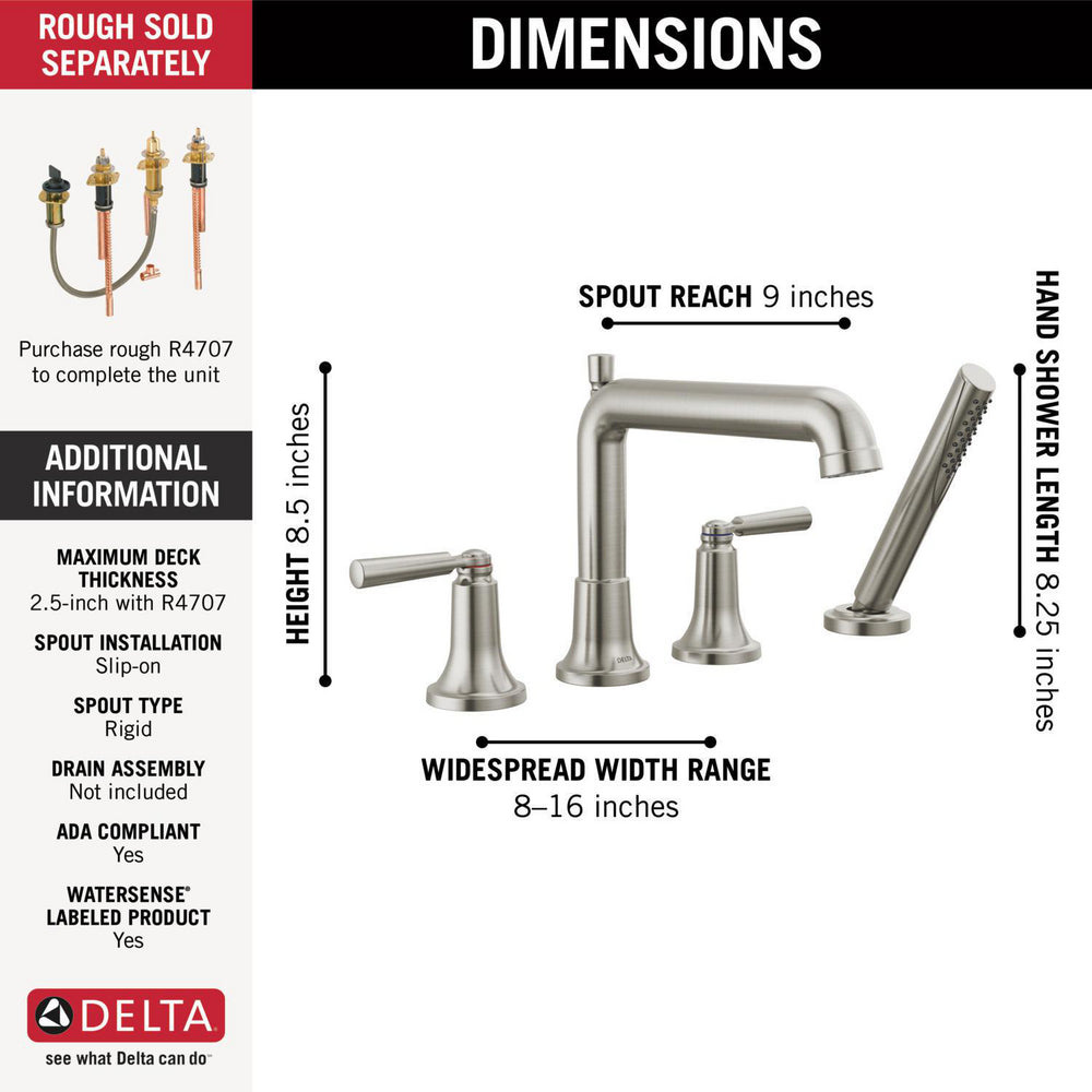 Delta Saylor Roman Tub Trim with Hand Shower - T4736