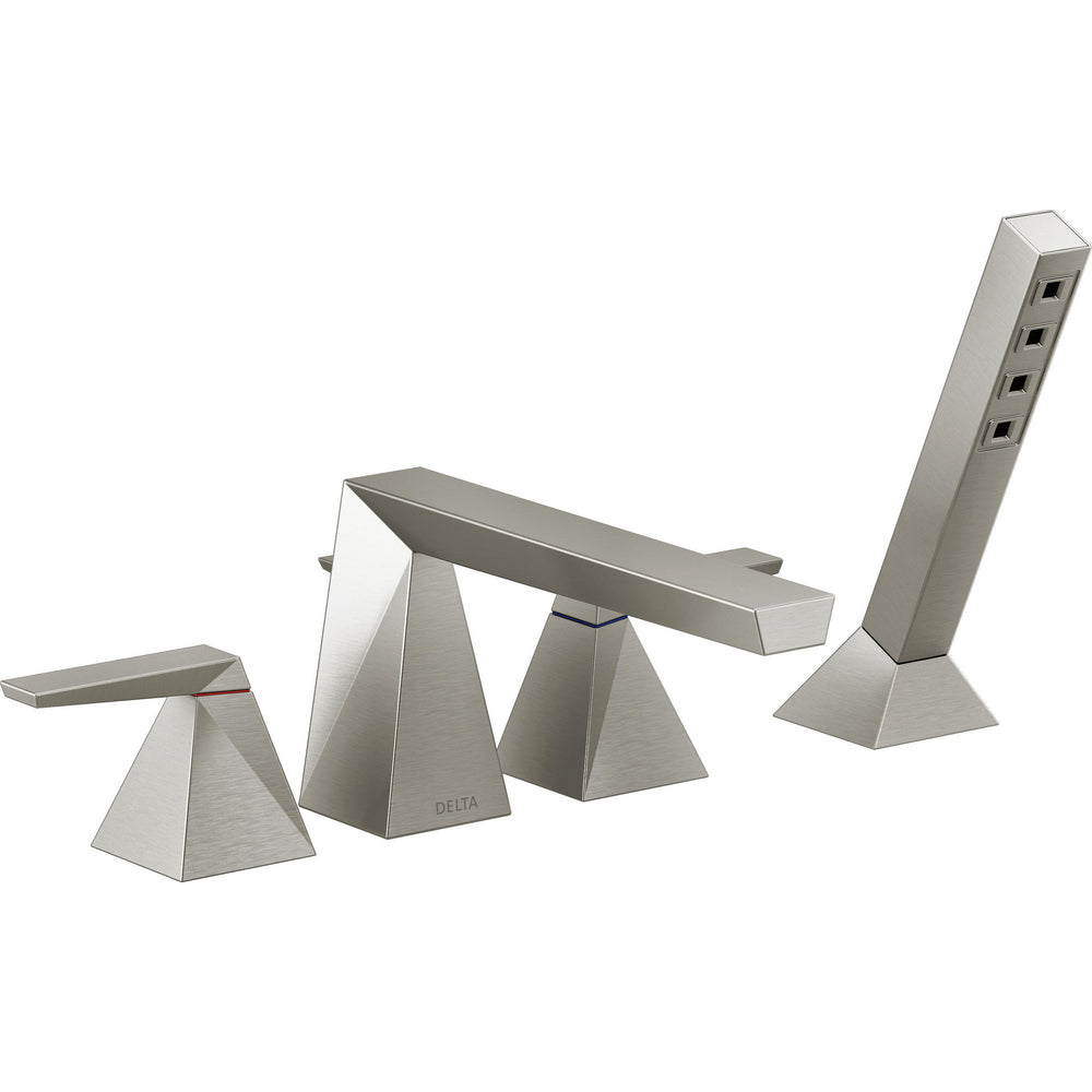 Delta Trillian Two-Handle Roman Tub Trim with Hand Shower - T4743