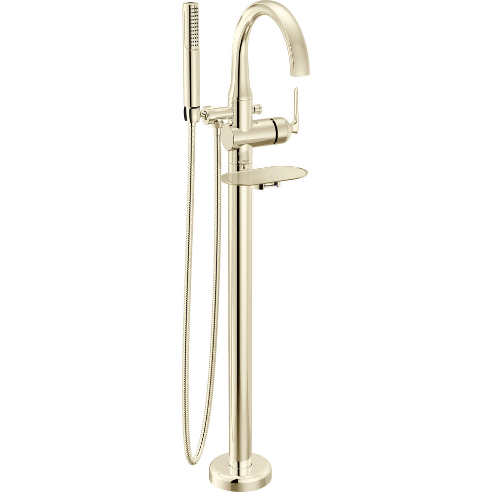 Delta T4745 Bonacci Floor Mount Tub Filler - Lumicoat Polished Nickel