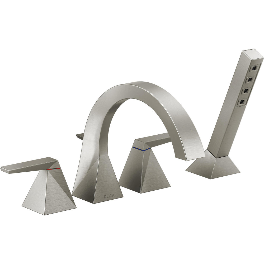 Delta Trillian Two-Handle Roman Tub Trim with Hand Shower - T4746