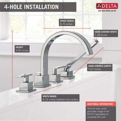 Delta Vero Roman Tub Trim with Hand Shower - T4753