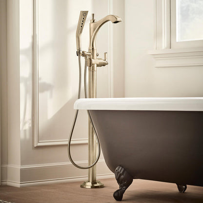 Delta Dorval Single Handle Floor Mount Tub Filler Trim - Less Handle - T4756