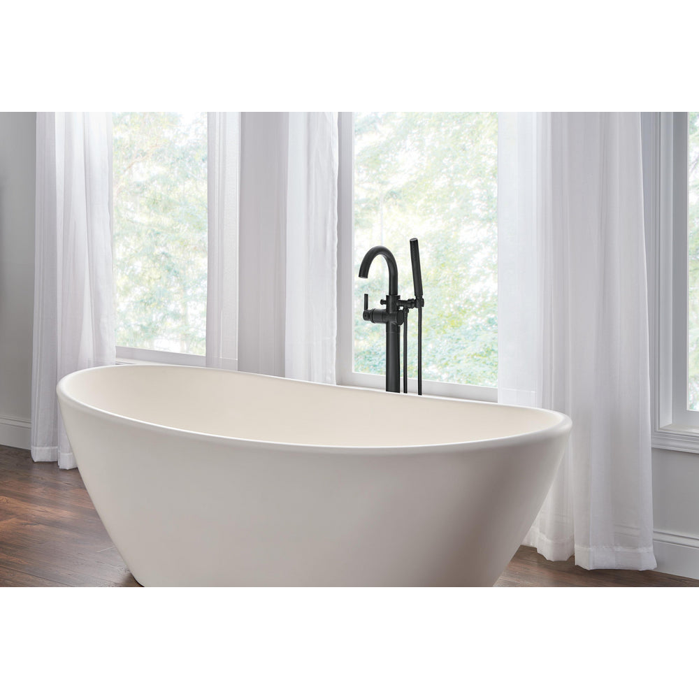 Delta Contemporary Floor Mount Tub Filler Trim with Hand Shower - T4759