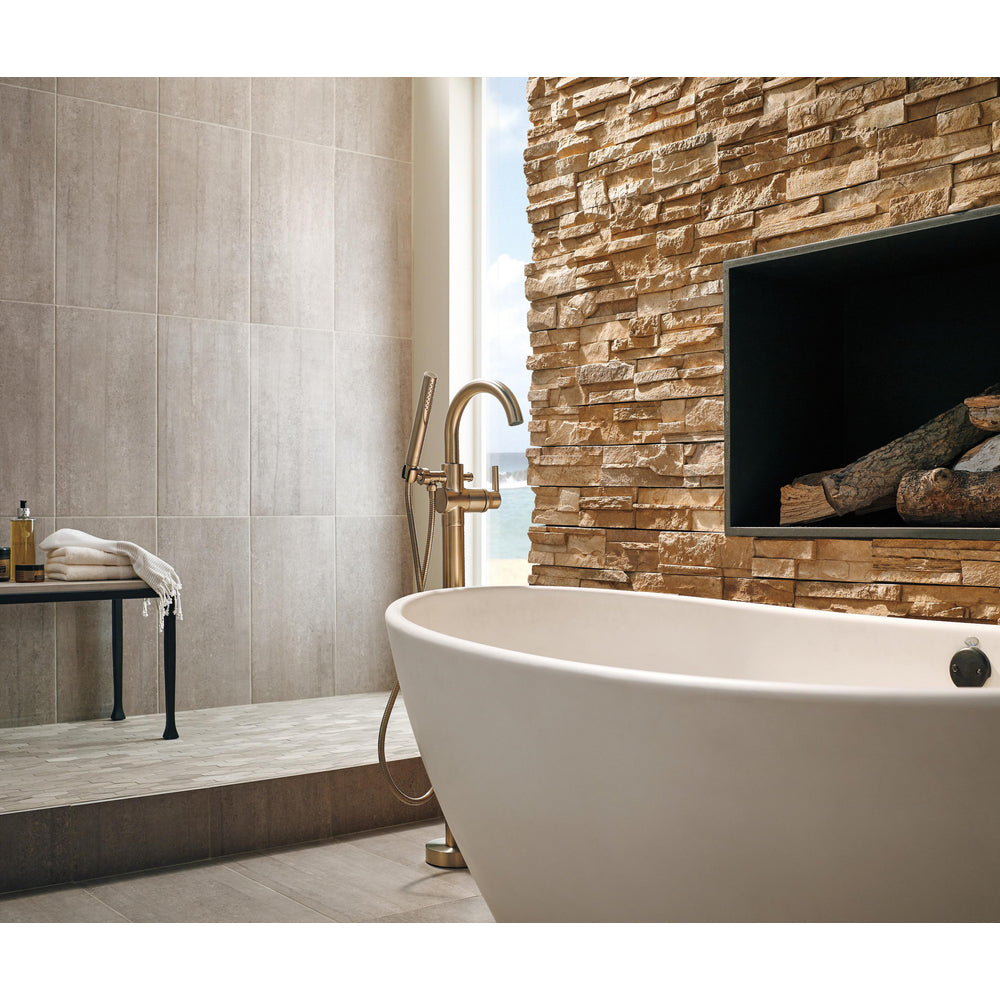 Delta Contemporary Floor Mount Tub Filler Trim with Hand Shower - T4759