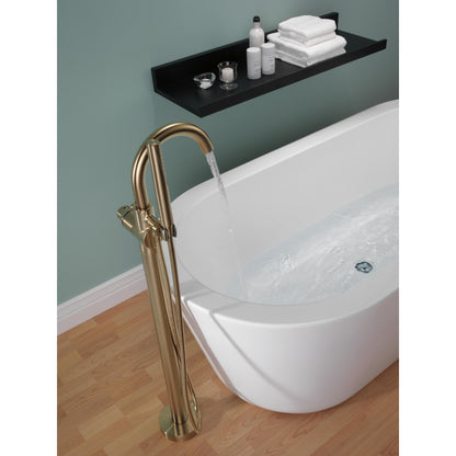 Delta Contemporary Floor Mount Tub Filler Trim with Hand Shower - T4759