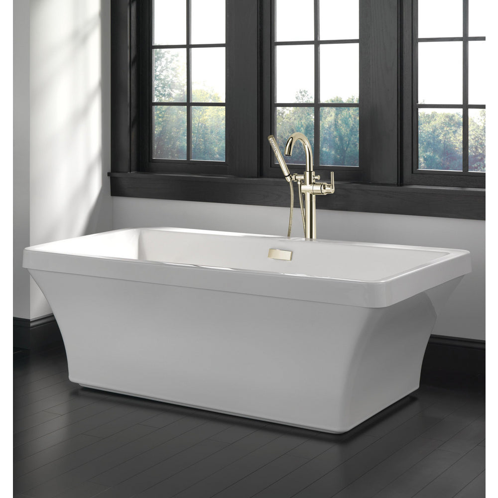 Delta Contemporary Floor Mount Tub Filler Trim with Hand Shower - T4759